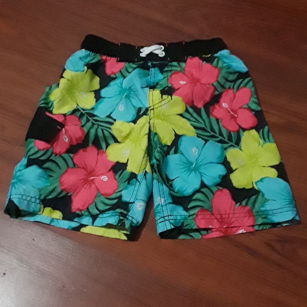 Hawaiian style swimming trunks